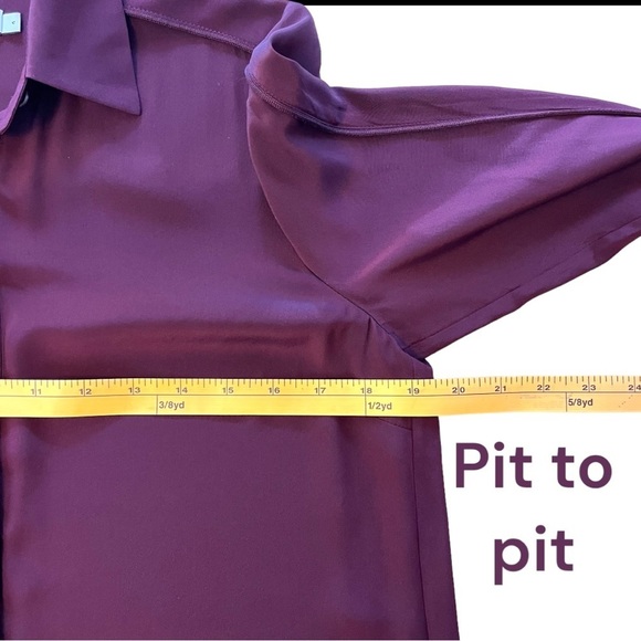 Vince Designer Burgundy Silk Shirt Dress - Picture 6 of 16